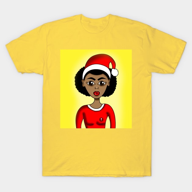 Christmas black santa T-Shirt by Spinkly Creations 